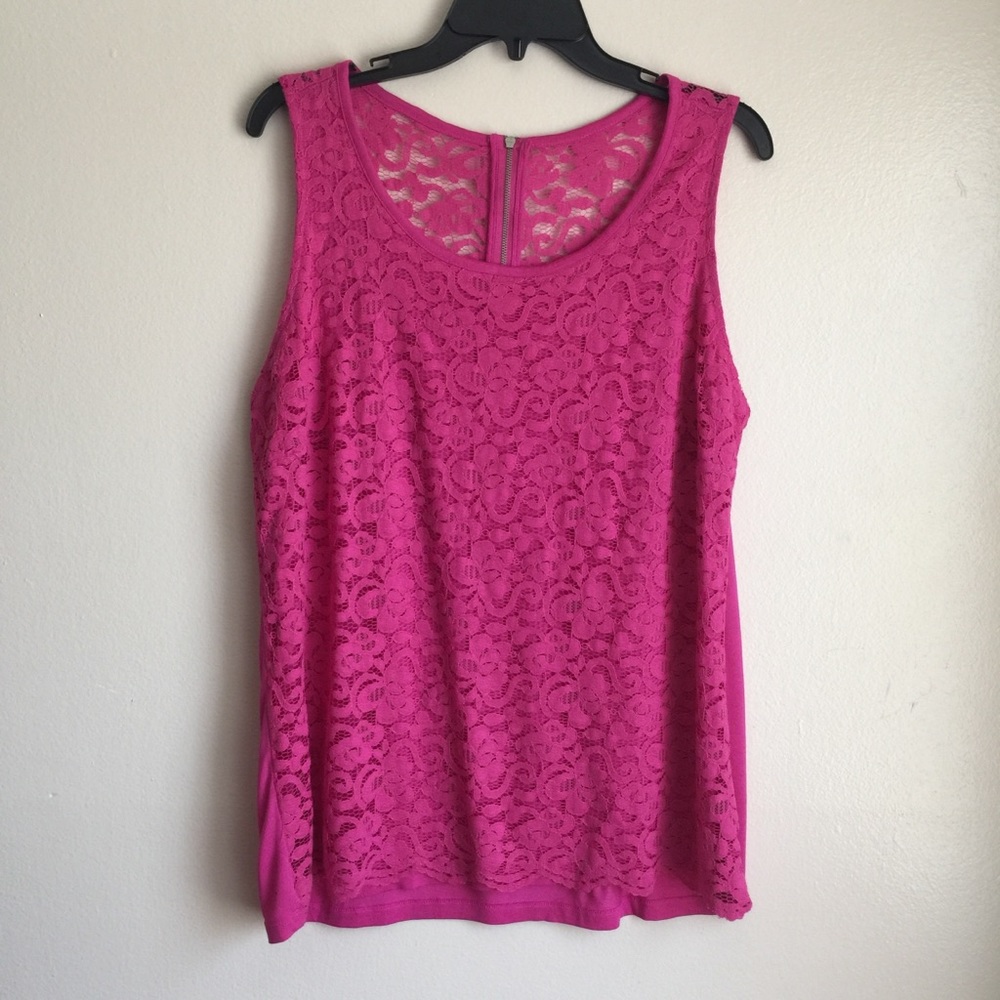 Soho NY & Company Jeans Lace Top Pink Size XL